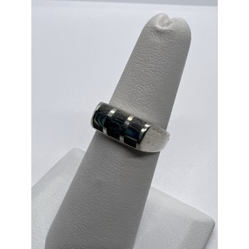 925 Sterling Silver Abalone Ring Size 5