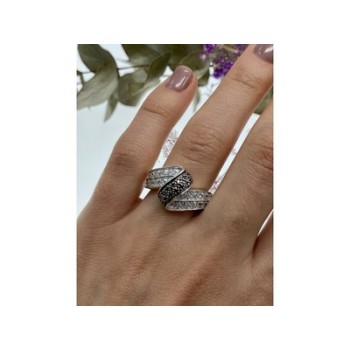 925 Sterling Silver Blue & White Spinel Ring Size 7