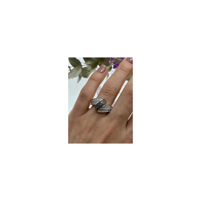 925 Sterling Silver Blue & White Spinel Ring Size 7