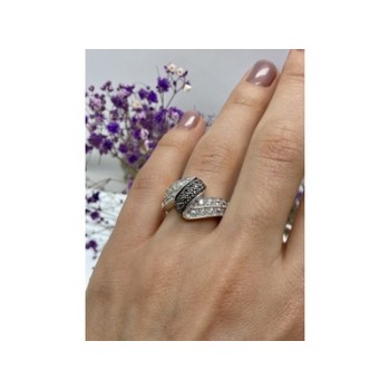 925 Sterling Silver Blue & White Spinel Ring Size 7