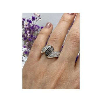 925 Sterling Silver Blue & White Spinel Ring Size 7