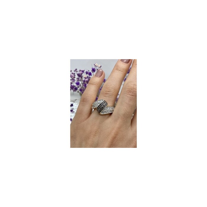 925 Sterling Silver Blue & White Spinel Ring Size 7