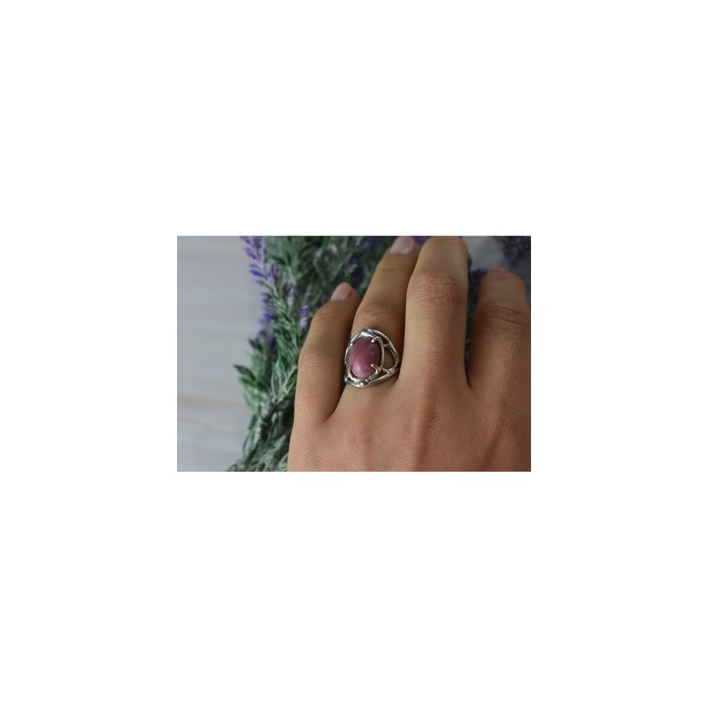 Vintage 925 Sterling Silver Rhodochrosite Ring Size 6.5