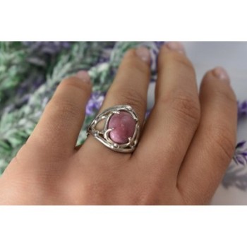 Vintage 925 Sterling Silver Rhodochrosite Ring Size 6.5