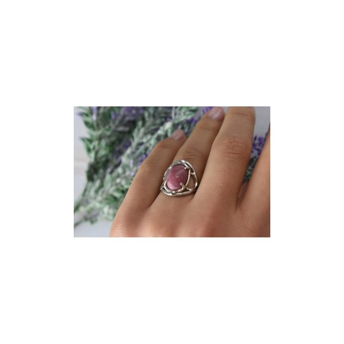 Vintage 925 Sterling Silver Rhodochrosite Ring Size 6.5
