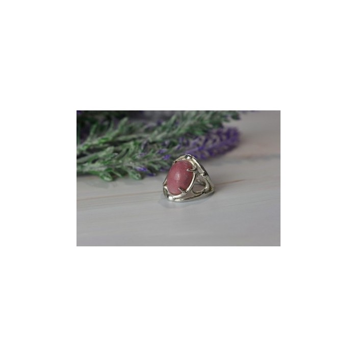 Vintage 925 Sterling Silver Rhodochrosite Ring Size 6.5