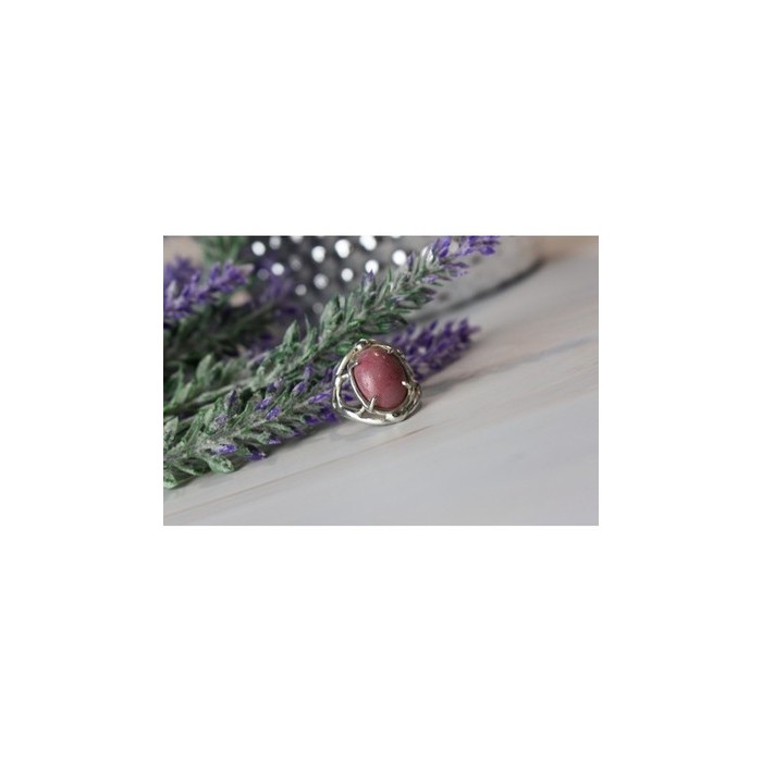 Vintage 925 Sterling Silver Rhodochrosite Ring Size 6.5