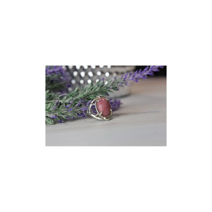 Vintage 925 Sterling Silver Rhodochrosite Ring Size 6.5