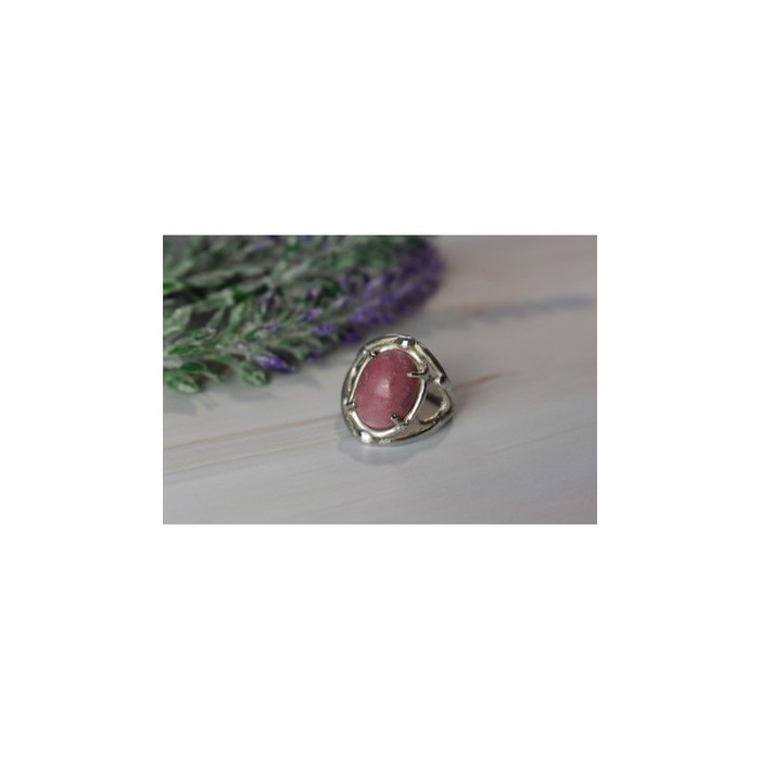 Vintage 925 Sterling Silver Rhodochrosite Ring Size 6.5