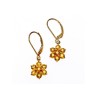 10K YELLOW GOLD HELIODOR FLOWERS EARRINGS