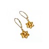 10K YELLOW GOLD HELIODOR FLOWERS EARRINGS
