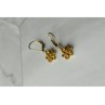 10K YELLOW GOLD HELIODOR FLOWERS EARRINGS