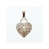 925 Sterling Silver CZ Heart Lock Pendant