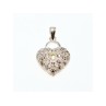 925 Sterling Silver CZ Heart Lock Pendant
