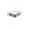 925 Sterling Silver Multicolored CZ Ring Size 6.5