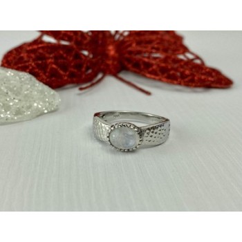 925 Sterling Silver Moonstone Ring Size 10.25