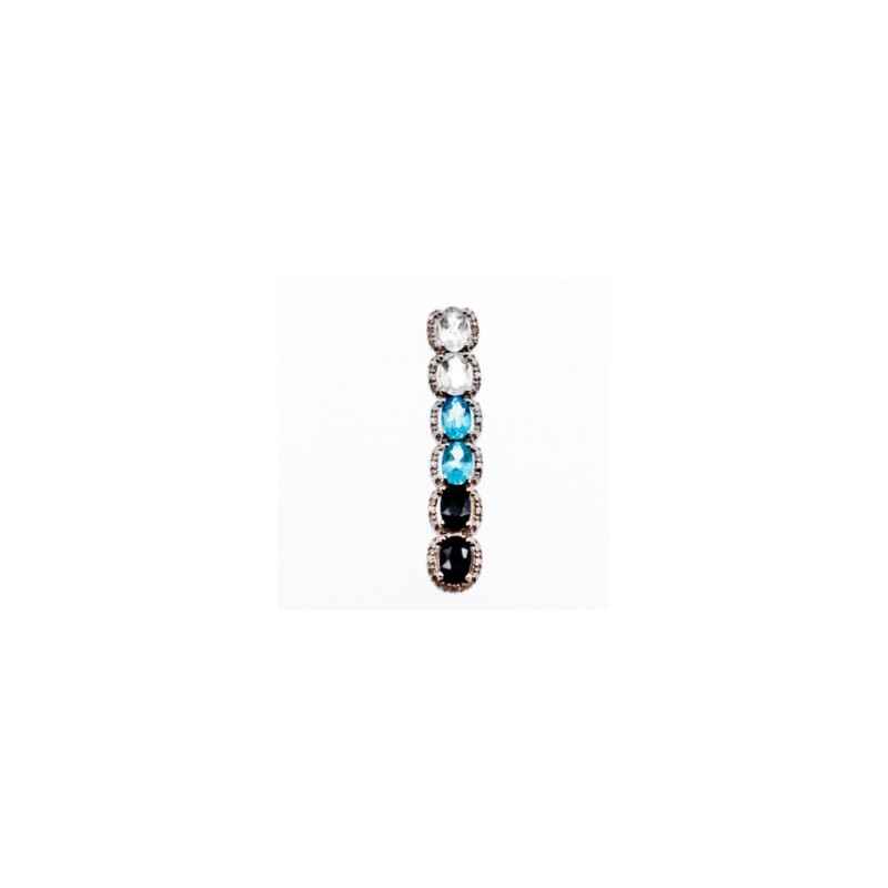 925 Sterling Silver Goshenite, Topaz & Tourmaline Pendant