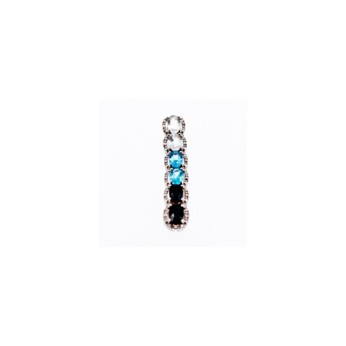 925 Sterling Silver Goshenite, Topaz & Tourmaline Pendant