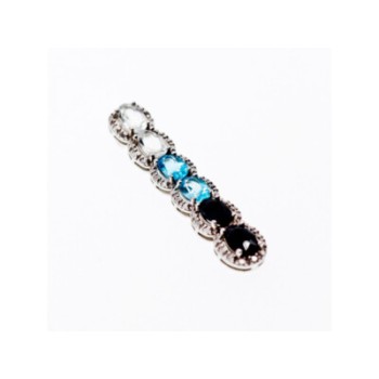 925 Sterling Silver Goshenite, Topaz & Tourmaline Pendant
