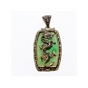 925 Sterling Silver Nephrite & Marcasites Dragon Pendant