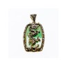 925 Sterling Silver Nephrite & Marcasites Dragon Pendant