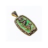 925 Sterling Silver Nephrite & Marcasites Dragon Pendant