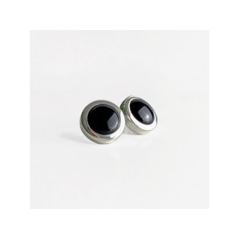 925 Sterling Silver Black Onyx Classic Stud Earrings