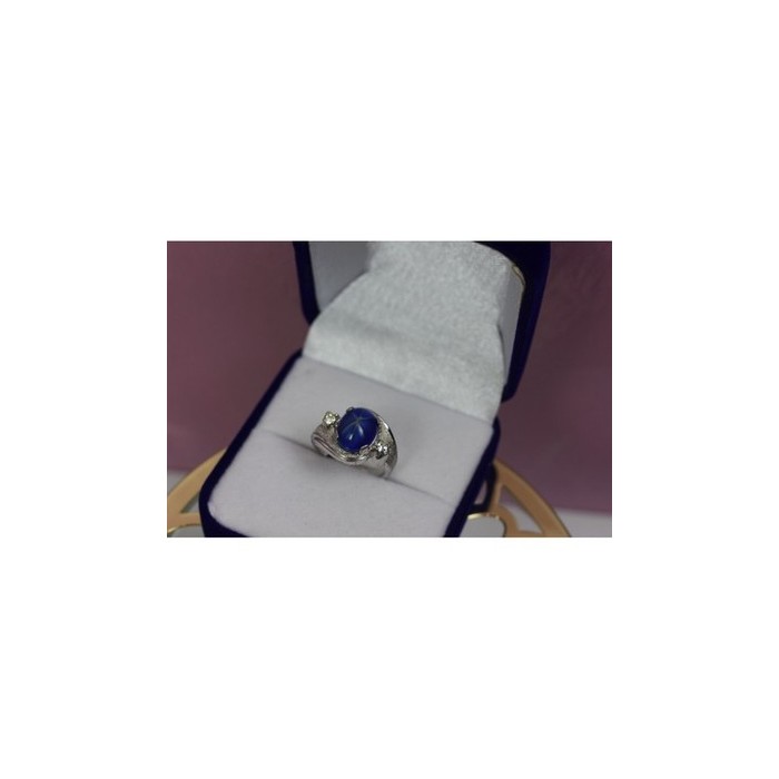 925 STERLING SILVER STAR SAPPHIRE RING SIZE 5.5