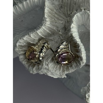 925 Sterling Silver Mystic Topaz Earrings Length 0.60 inch