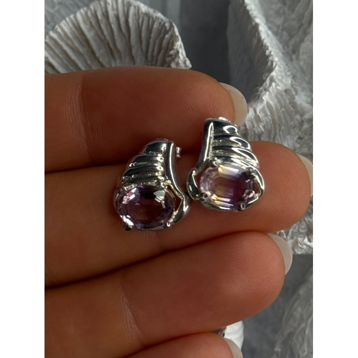925 Sterling Silver Mystic Topaz Earrings Length 0.60 inch