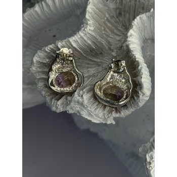 925 Sterling Silver Mystic Topaz Earrings Length 0.60 inch