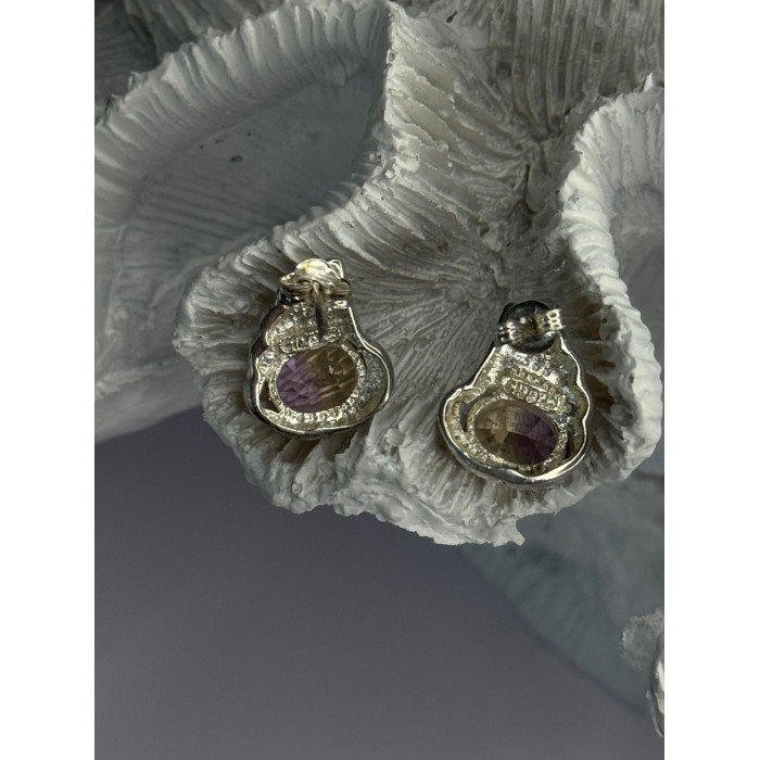 925 Sterling Silver Mystic Topaz Earrings Length 0.60 inch