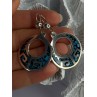 Vintage Mexico 925 Sterling Silver Turquoise Earrings Length 2 inch