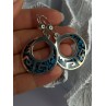 Vintage Mexico 925 Sterling Silver Turquoise Earrings Length 2 inch