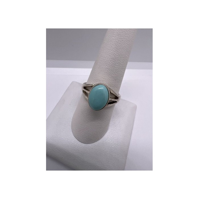925 Sterling Silver Larimar Ring Size 8