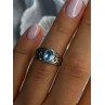925 Sterling Silver Blue Topaz Ring Size 6