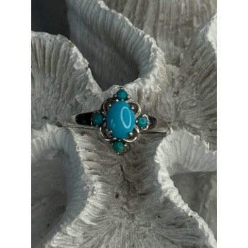 Bbj 925 Sterling Silver Turquoise Ring Size 9.5