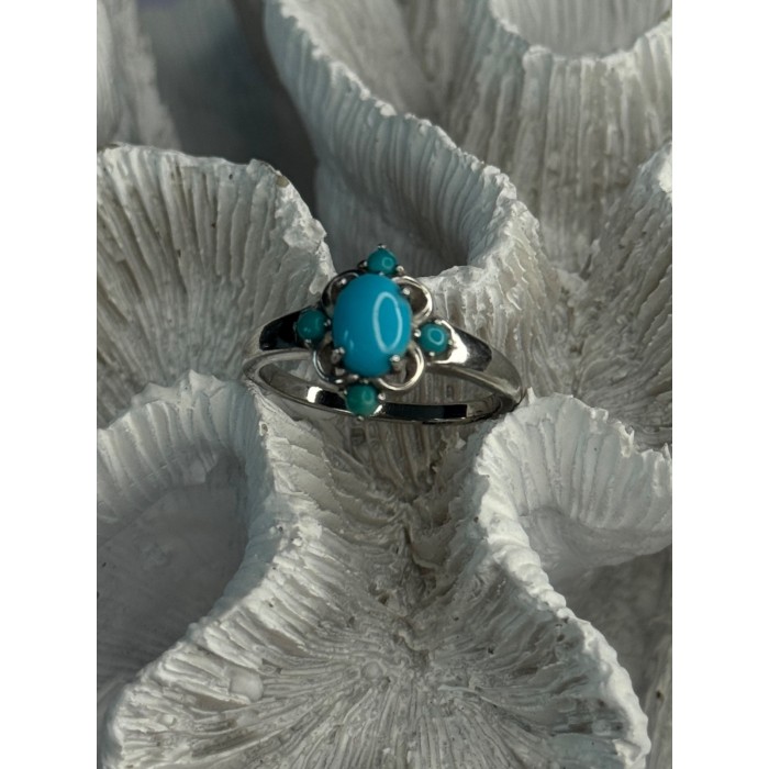 Bbj 925 Sterling Silver Turquoise Ring Size 9.5