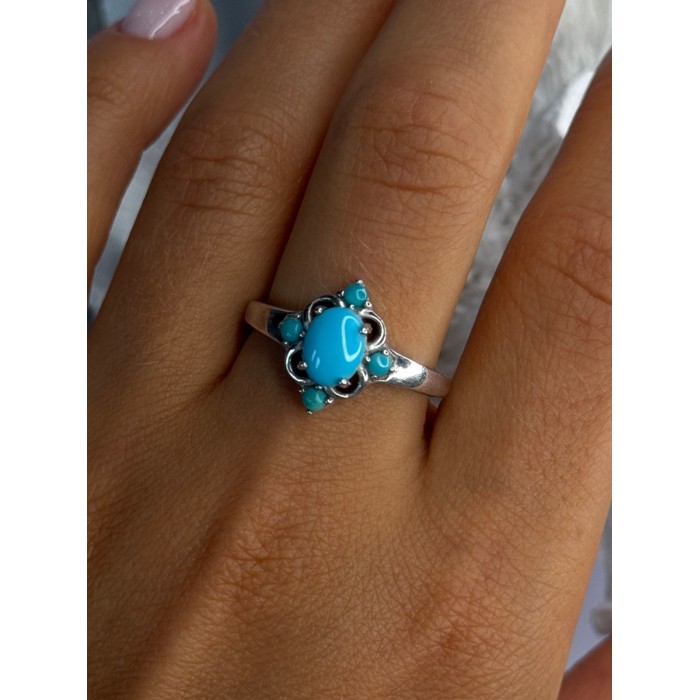 Bbj 925 Sterling Silver Turquoise Ring Size 9.5