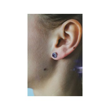 925 Sterling Silver Amethyst Stud Earrings