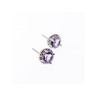 925 Sterling Silver Amethyst Stud Earrings