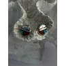 Vintage Native American 925 Sterling Silver Zuni Multi Gemstone Earrings
