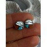 Vintage Native American 925 Sterling Silver Zuni Multi Gemstone Earrings