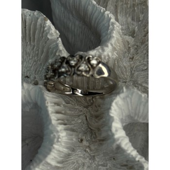 Bbj 925 Sterling Silver White Topaz Heart Ring Size 7