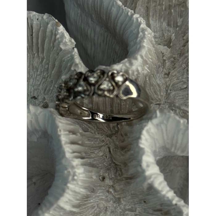 Bbj 925 Sterling Silver White Topaz Heart Ring Size 7