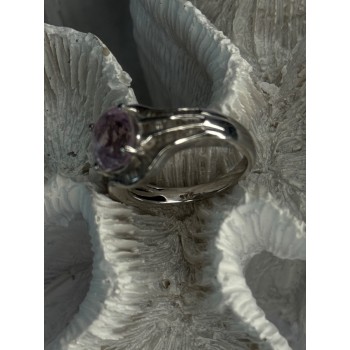 925 Sterling Silver Morganite & Beryl Ring Size 8