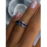 925 Sterling Silver Amethyst & Marcasite Ring Size 6