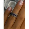 925 Sterling Silver Amethyst & Marcasite Ring Size 6