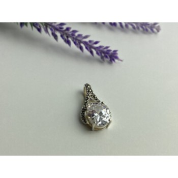 925 Sterling Silver CZ & Marcasites Pendant