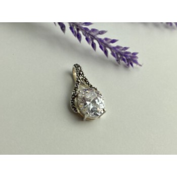 925 Sterling Silver CZ & Marcasites Pendant